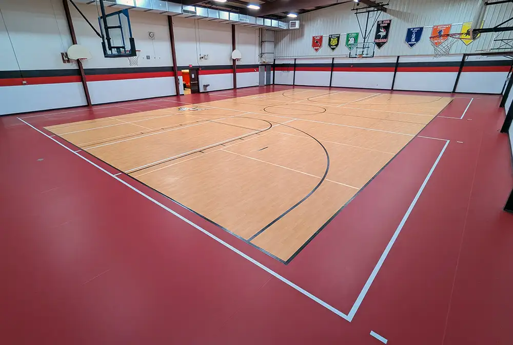 SportGrain Plus full gymnasium floor at St. Paul's Lutheran School